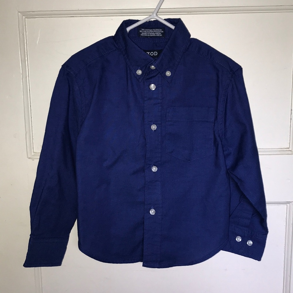 IZOD boys blue button down shirt, size XS (4/5)